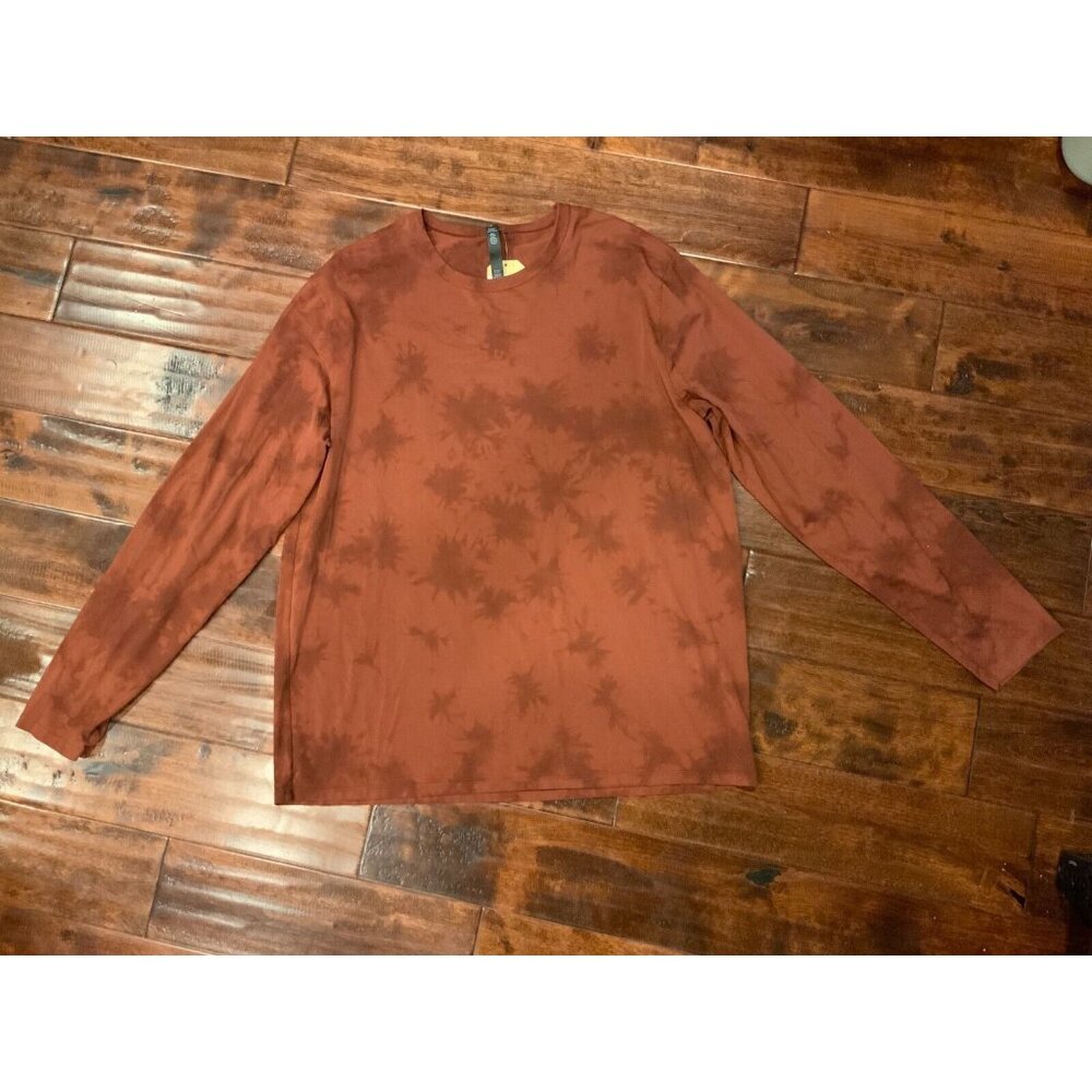 Lululemon The Lab Rust Brown Tie Dye Long Sleeve Athletic T-Shirt Size 2XL Mens